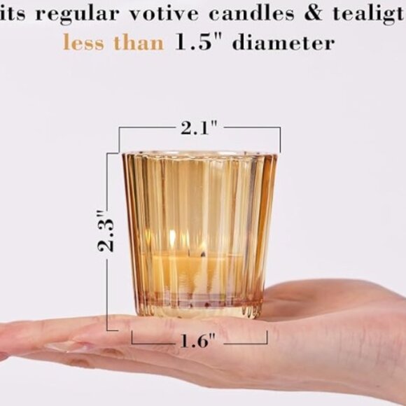 Glass Candle Holders Set of 6 New w/o Tag - Picture 5 of 5